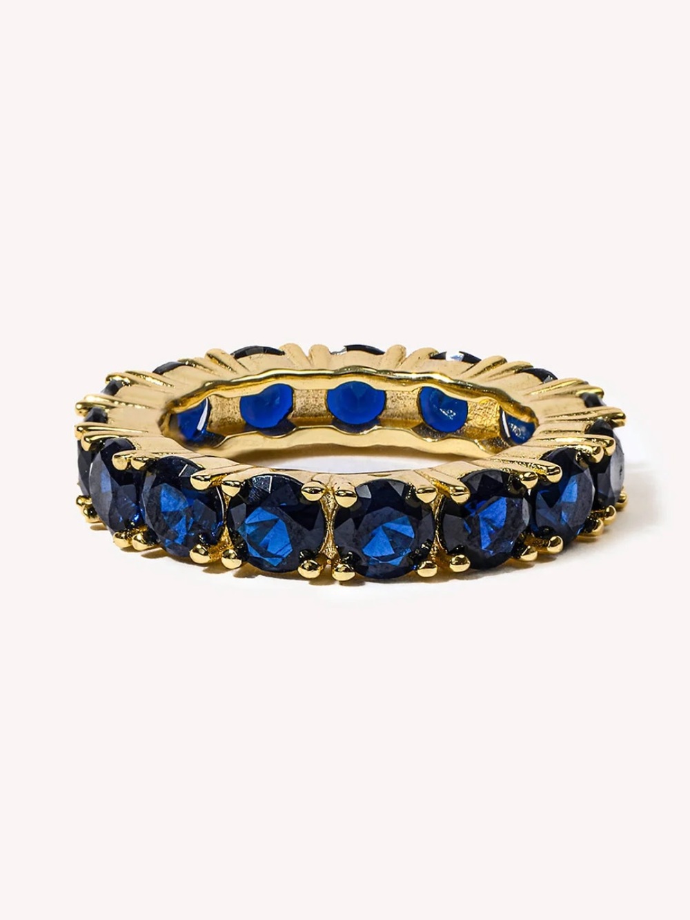 Melinda Maria Gold Ring with Deep Blue Sapphire Stones